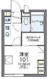 レオパレスクエスタ 1Kの間取図画像