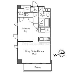 CITYCURRENT代官山 1LDKの間取図画像