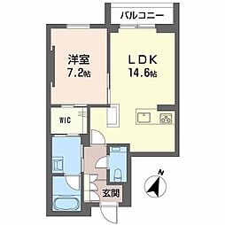 AZUR米山 1LDKの間取図画像