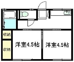シティハイムセイワB 2Kの間取図画像