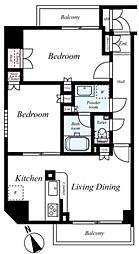 ルーブル赤羽西 3階2LDKの間取り