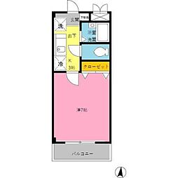 ネオハース金岡 1Kの間取図画像
