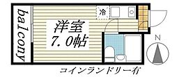 メゾン・ド・マニエール 3階ワンルームの間取り