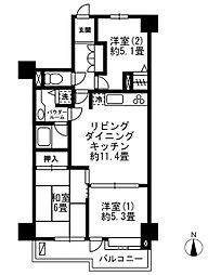 フォレストハウス 3LDKの間取図画像