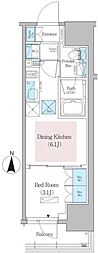 アーバネックス蔵前レジデンス 1DKの間取図画像