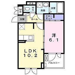 メゾンエスポワール 1LDKの間取図画像
