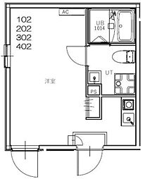 t.y.h綾瀬 ワンルームの間取図画像