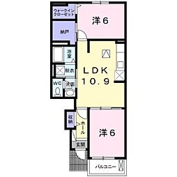 ネクスピア日根野 2LDKの間取図画像
