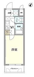 ルーブル西五反田弐番館 1Kの間取図画像