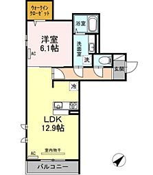 サンクレール小竹向原 2階1LDKの間取り