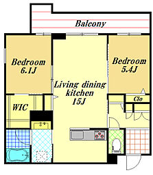 ル　コルヌイエ 4階2LDKの間取り