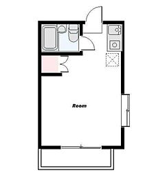 ハイムすみれI 2階ワンルームの間取り