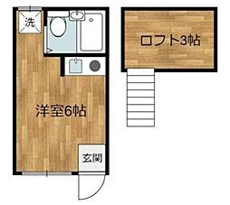 メゾン・ド・ワカミヤ ワンルームの間取図画像