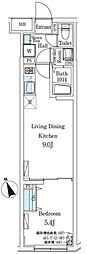 クレアテイフ駒澤大学前 1LDKの間取図画像