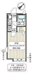 フルーヴ23 1階1Kの間取り