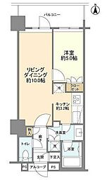 コスモポリス品川 1LDKの間取図画像