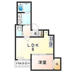 H-maison塚本III 1LDKの間取図画像