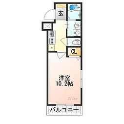 CREST TAPP京都丹波口II 3階1Kの間取り