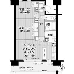 ガーデニエール砧レジデンス 5階1SLDKの間取り