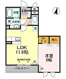 ルミエール 1LDKの間取図画像