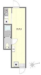 サザンロード芦花公園 1階ワンルームの間取り