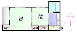 中村ハイツ 2Kの間取図画像