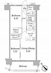 レーベン鶴瀬 Artifact 3階2LDKの間取り