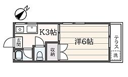 メゾンド中村 1階1Kの間取り