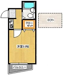 ファミールハピネス原 1Kの間取図画像