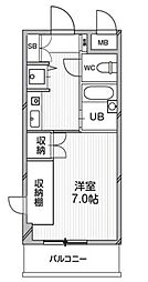 T'sgarden都筑ふれあいの丘 ワンルームの間取図画像