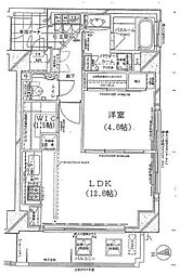 スタジオエアー白金 1LDKの間取図画像