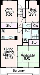 グランドール大宮 3LDKの間取図画像