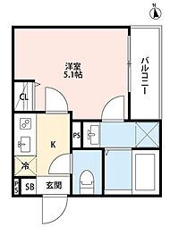 CRASTINE西尾久 1Kの間取図画像