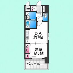 シティーコート堺駅前ロータリー 1DKの間取図画像