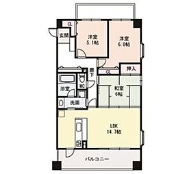 エスポワール豊里 3LDKの間取図画像
