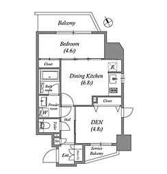 リビオメゾン入谷 1SDKの間取図画像