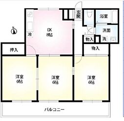 ファミール鵠沼 3DKの間取図画像