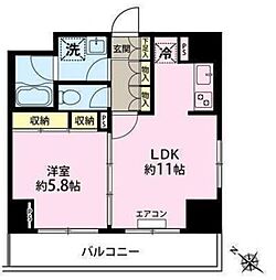 ベェルヴェル稲城 1LDKの間取図画像