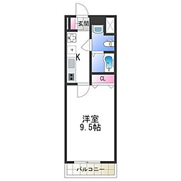 Jino平野 1Kの間取図画像