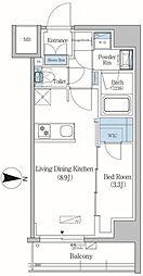 アーバネックス両国レジデンス 1LDKの間取図画像