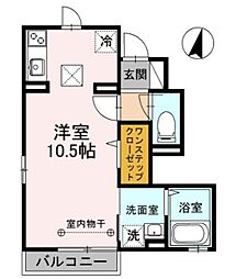 タカラコート ワンルームの間取図画像