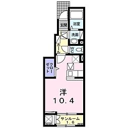 マリオ葛島A ワンルームの間取図画像