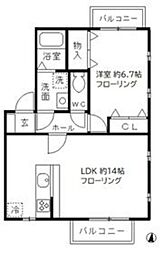 夢路オネスト 3階1LDKの間取り