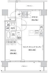 パークハビオ渋谷本町レジデンス 7階2LDKの間取り