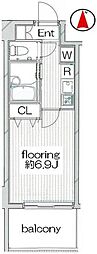 グランヴァン東品川 1Kの間取図画像