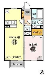 ローズパレス 1LDKの間取図画像