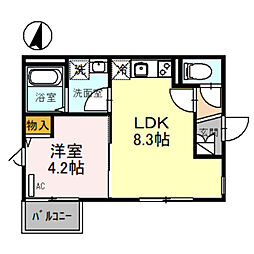 ゼフィルス 1LDKの間取図画像