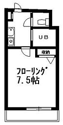 ル・フリメール 1Kの間取図画像
