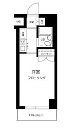 JR山手線 品川駅 徒歩15分の賃貸マンション 6階ワンルームの間取り
