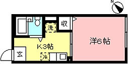 シティハイムセルティア 1Kの間取図画像
